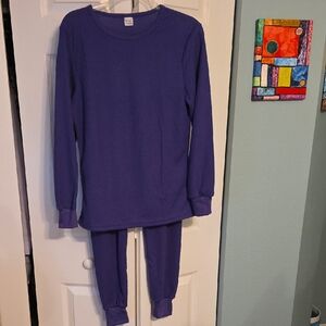 Women's Purple Thermal 2 Piece Set/ Size XL/ 100% Cotton/ New In Package